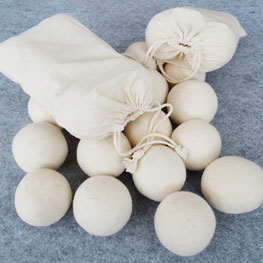 Organic wool dryer balls